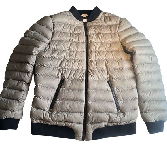 Soia & Kyo Lightweight Down Bomber Jacket Taupe Gray - Picture 12 of 14